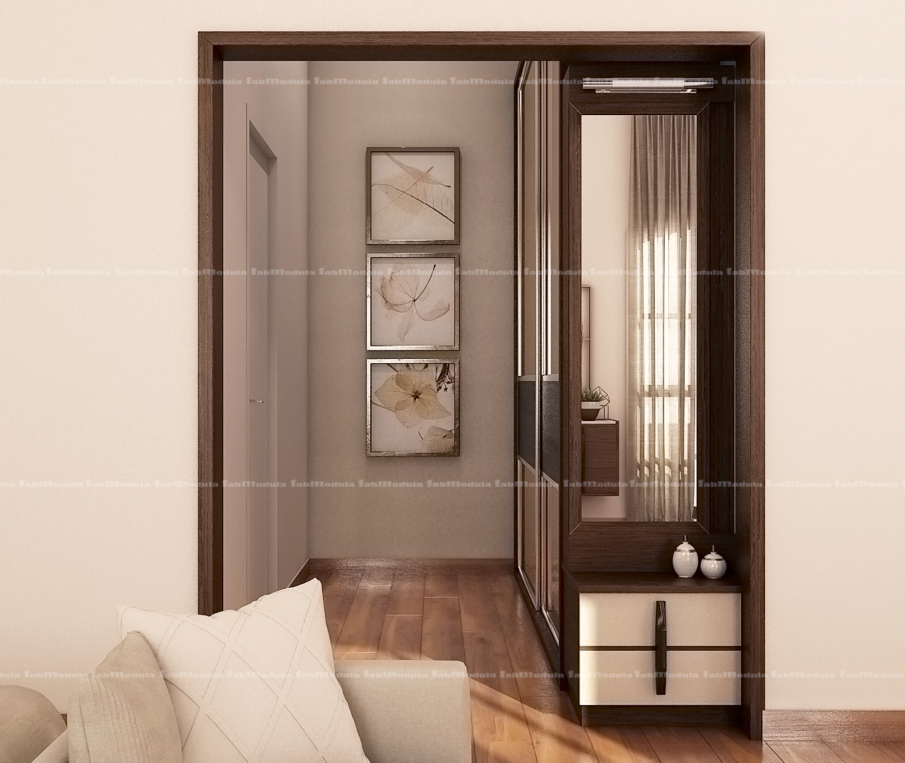 FabModula interior designer products walk in wardrobe with open space